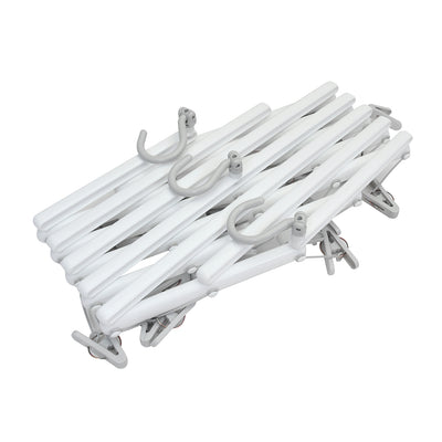 Foldable Cloth Drying Hanger With Clips (White)