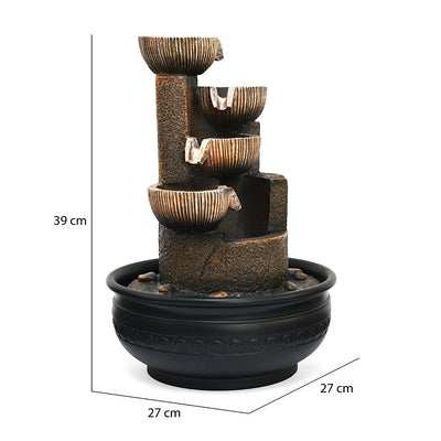 Five Steps Arc Polyresin Decorative Water Fountain (Brown)