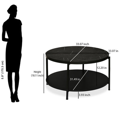 Nilkamal Benton Round Shape Center Table (Black)