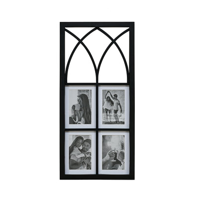4 Pics Collage Gothic Photo Frame (Black, 4 X 6 Inch)