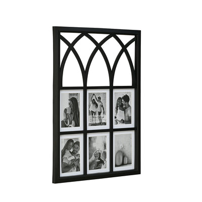6 Pics Collage Gothic Photo Frame (Black, 4 X 6 Inch)
