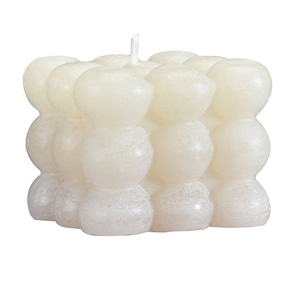 Arias Fresh Bergamot and Oud Water Scented Bubble Candle (White)