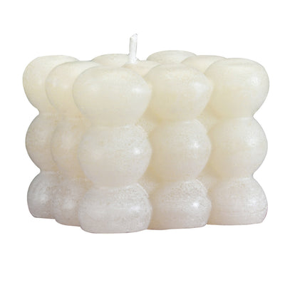 Arias Fresh Bergamot and Oud Water Scented Bubble Candle (White)