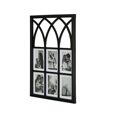 6 Pics Collage Gothic Photo Frame (Black, 4 X 6 Inch)