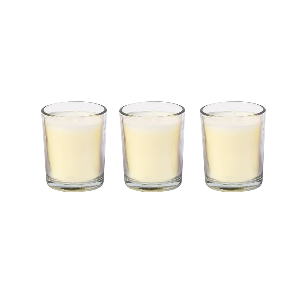 Arias Ruby Plum and English Rose Scented Votive Candles Set of 3 (White)