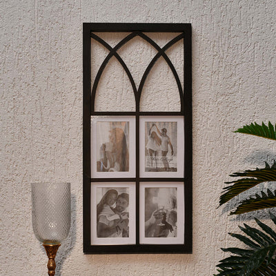 4 Pics Collage Gothic Photo Frame (Black, 4 X 6 Inch)