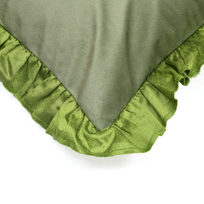 Amelia Solid Velvet 16" x 16" Cushion Cover (Green)
