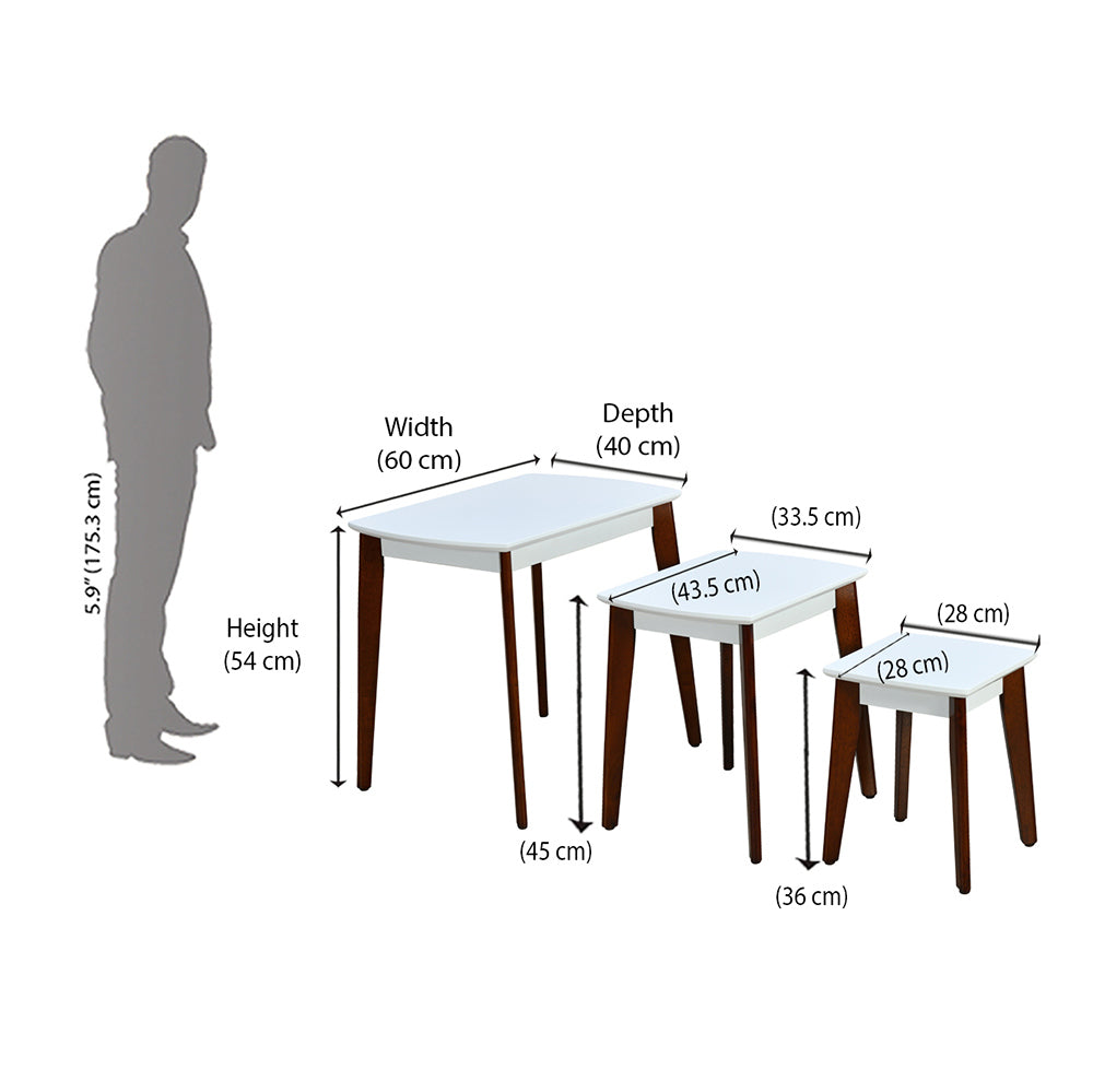 Morris Nest Tables Set of 3 (White)