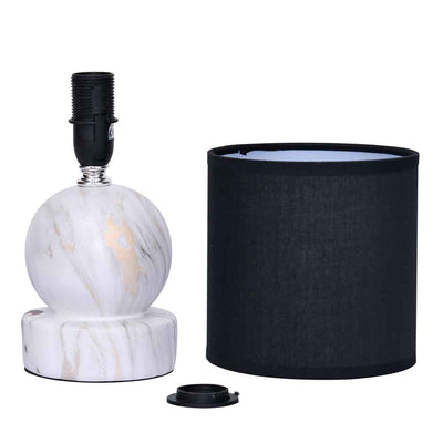 Marble Finish Ceramic Base Table Lamp (White)
