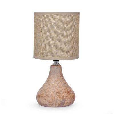 Marble Finish Ceramic Base Table Lamp (Cream)