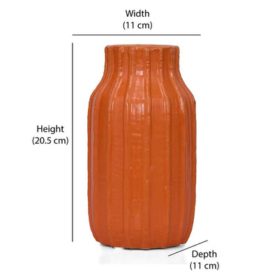 Bottle Shaped Decorative Ceramic Vase (Orange)