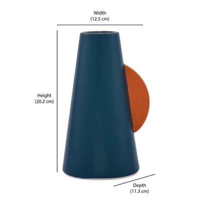 Single Ear Decorative Ceramic Vase (Blue)