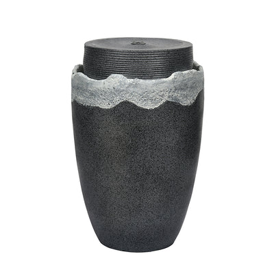 Vessel with Light Decorative Water Fountain (Grey)