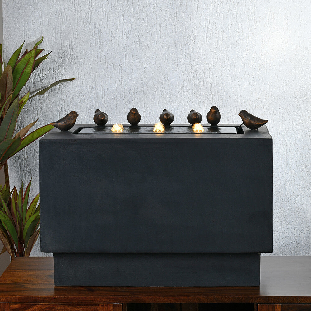 Decorative Birds on Base Water Fountain (Grey)