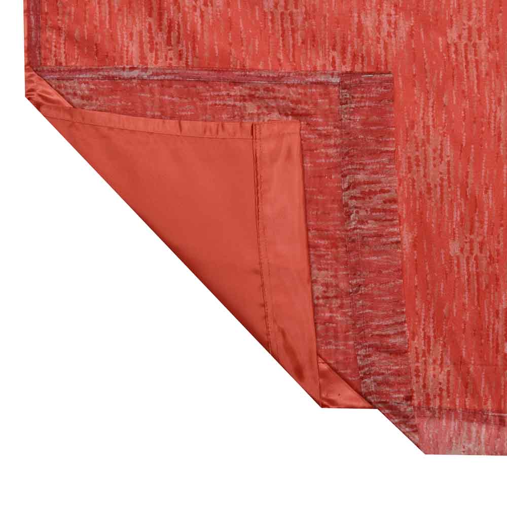 Abstract Semi Transparent 5 Ft Polyester Window Curtains Set Of 2 (Rust)