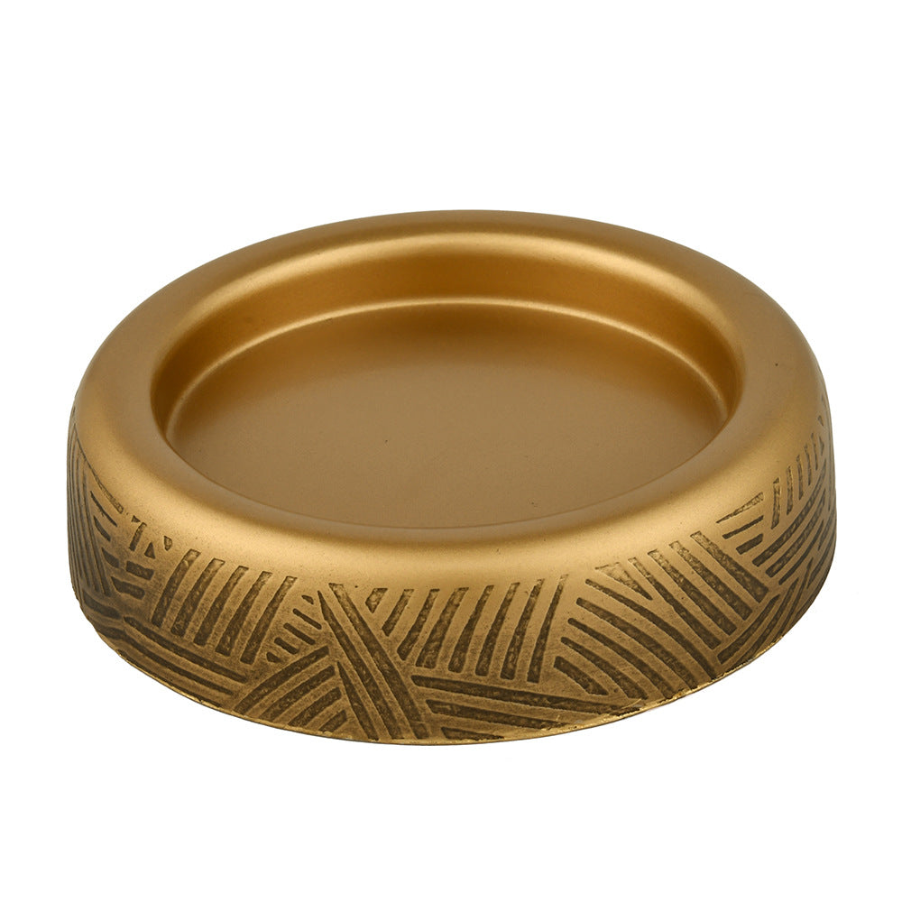 Round Metal Soap Dish (Antique Gold)