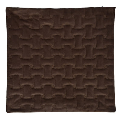 Quilted Embossed Polyester 16" X 16" Cushion Cover (Brown)