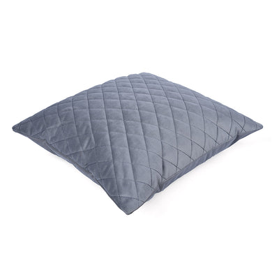 Quilted Embossed Polyester 16" X 16" Cushion Cover (Grey)