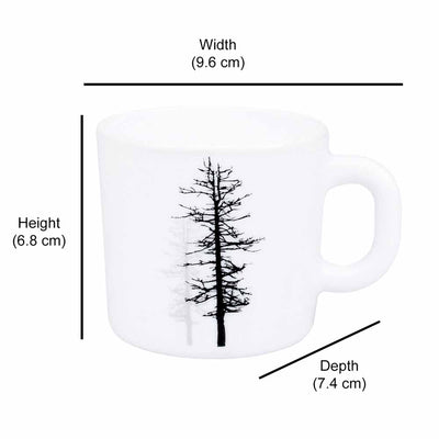 Arias Winter Forest Coffee Mugs Set of 6 (180 ml, White)