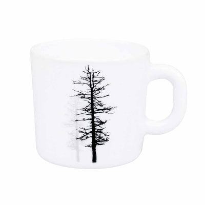 Arias by Lara Dutta Winter Forest Coffee Mugs Set of 6 (180 ml, White)