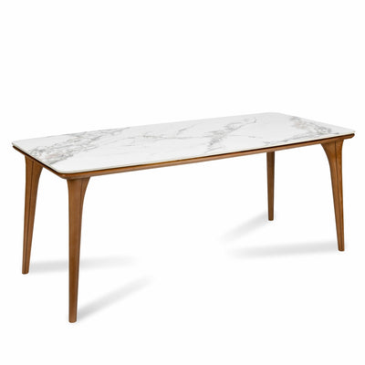 Princeton 6 Seater Dining Table (White and Ash Wood)