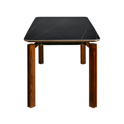 Trinity 6 Seater Dining Table (Black and Walnut)