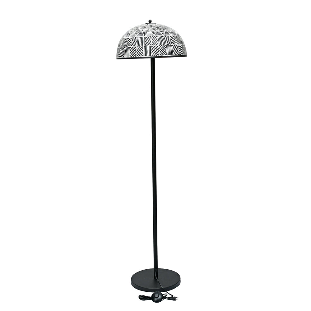 Calathus Dome Metal Floor Lamp 160 cm (Black & White)
