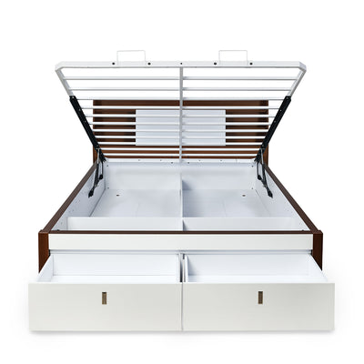 Ornate Premier Bed with Hydraulic Storage (White)