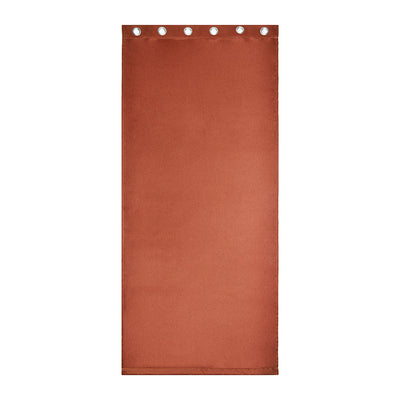 Visto Solid Blackout 9 Ft Polyester Long Door Curtains Set of 2 (Rust)