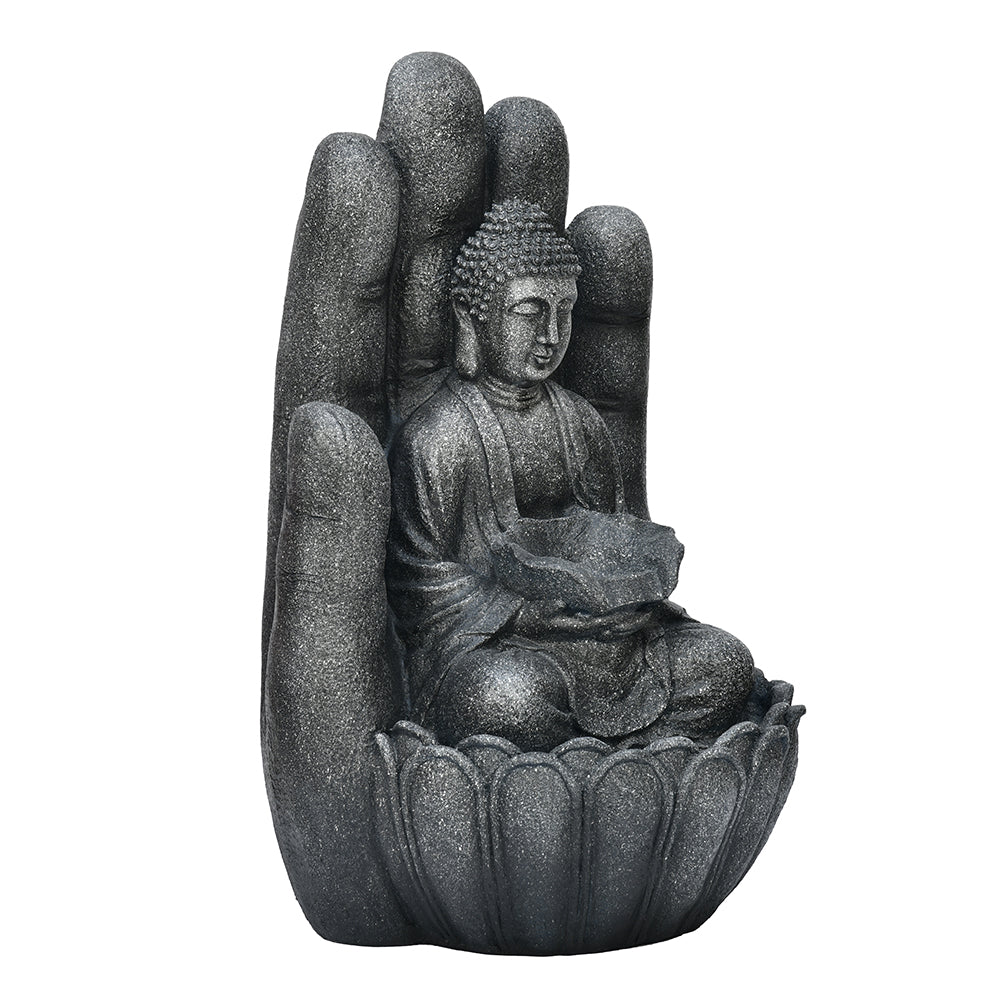 Buddha & Hand Water Fountain (Grey)