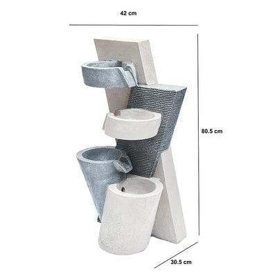 Alternate Steps Design Decorative Water Fountain (Grey)