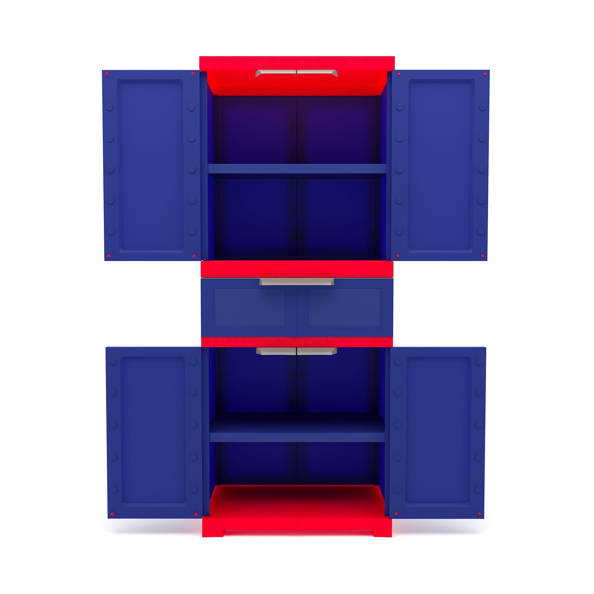 Nilkamal Freedom with 1 Drawer (Pepsi Blue/Bright Red)