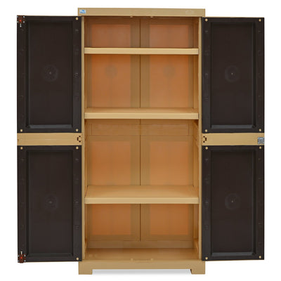 Nilkamal Freedom Mini Medium (FMM) Plastic Storage Cabinet (Weathered Brown/Biscuit)