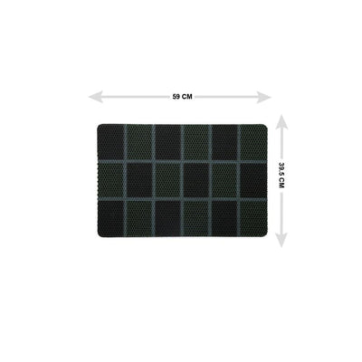 Checkered Rubber 18" x 24" Door Mat (Green)