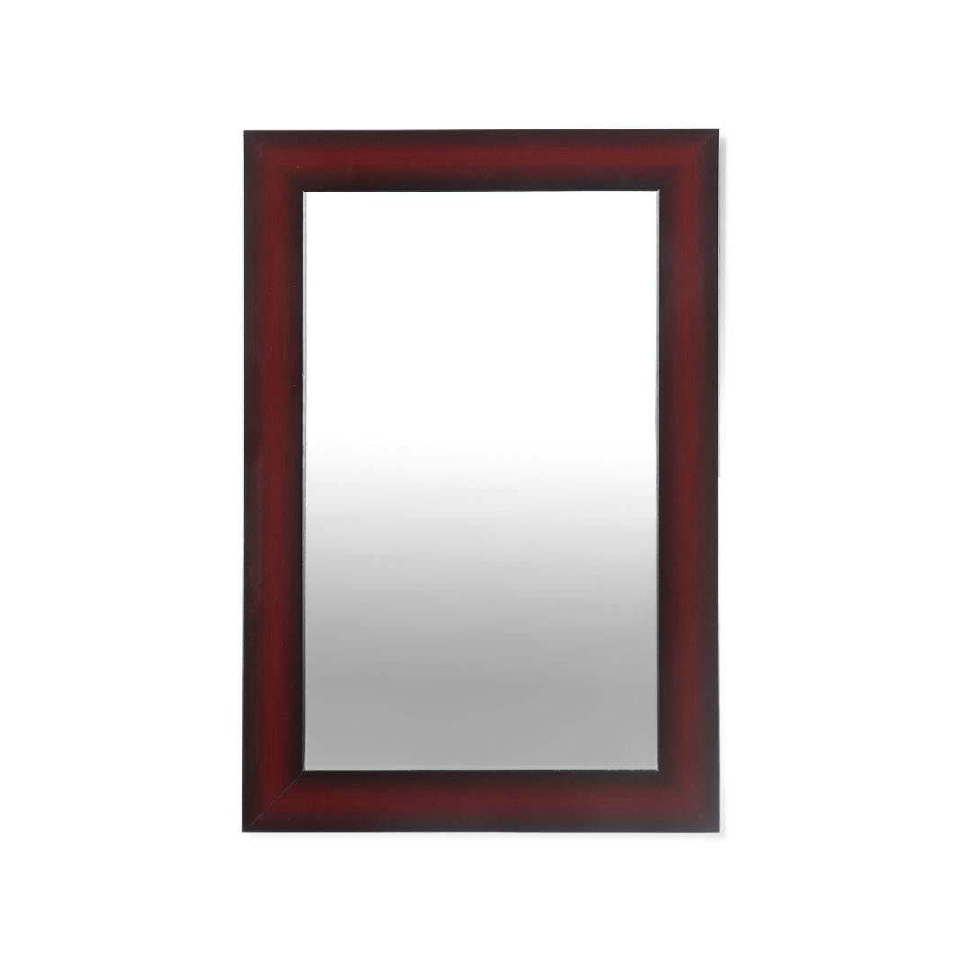Spain Synthetic Wood Rectangular Small Mirror (Brown)