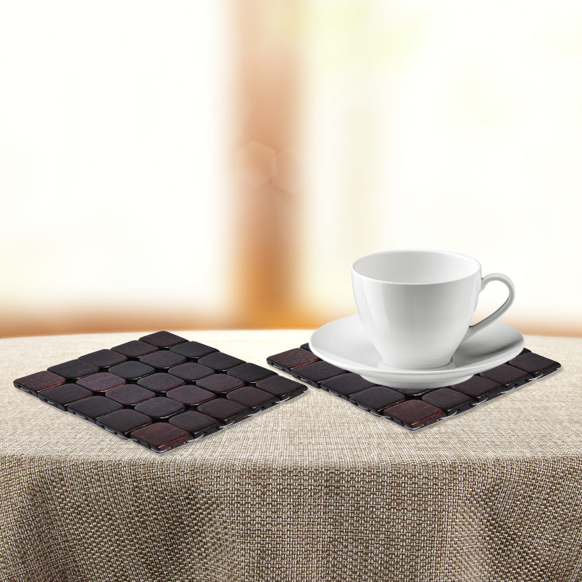 Check Scale Trivet Set of 2 Brown