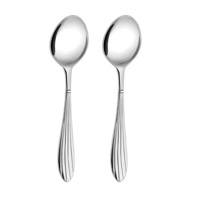 Arias by Lara Dutta Sysco Serving Spoon Set of 2 (Silver)