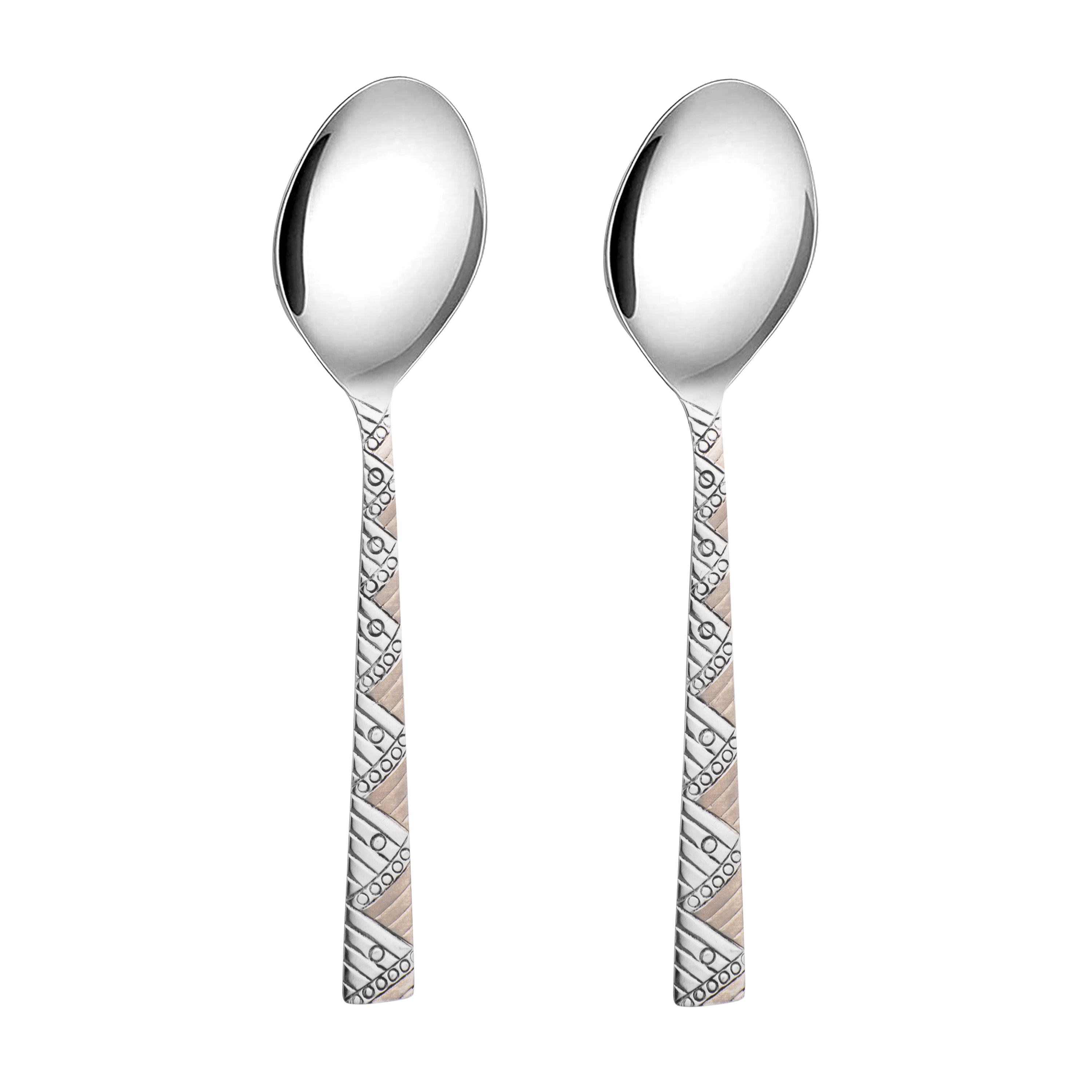 Arias by Lara Dutta Bloom Serving Spoon Set of 2 (Silver)