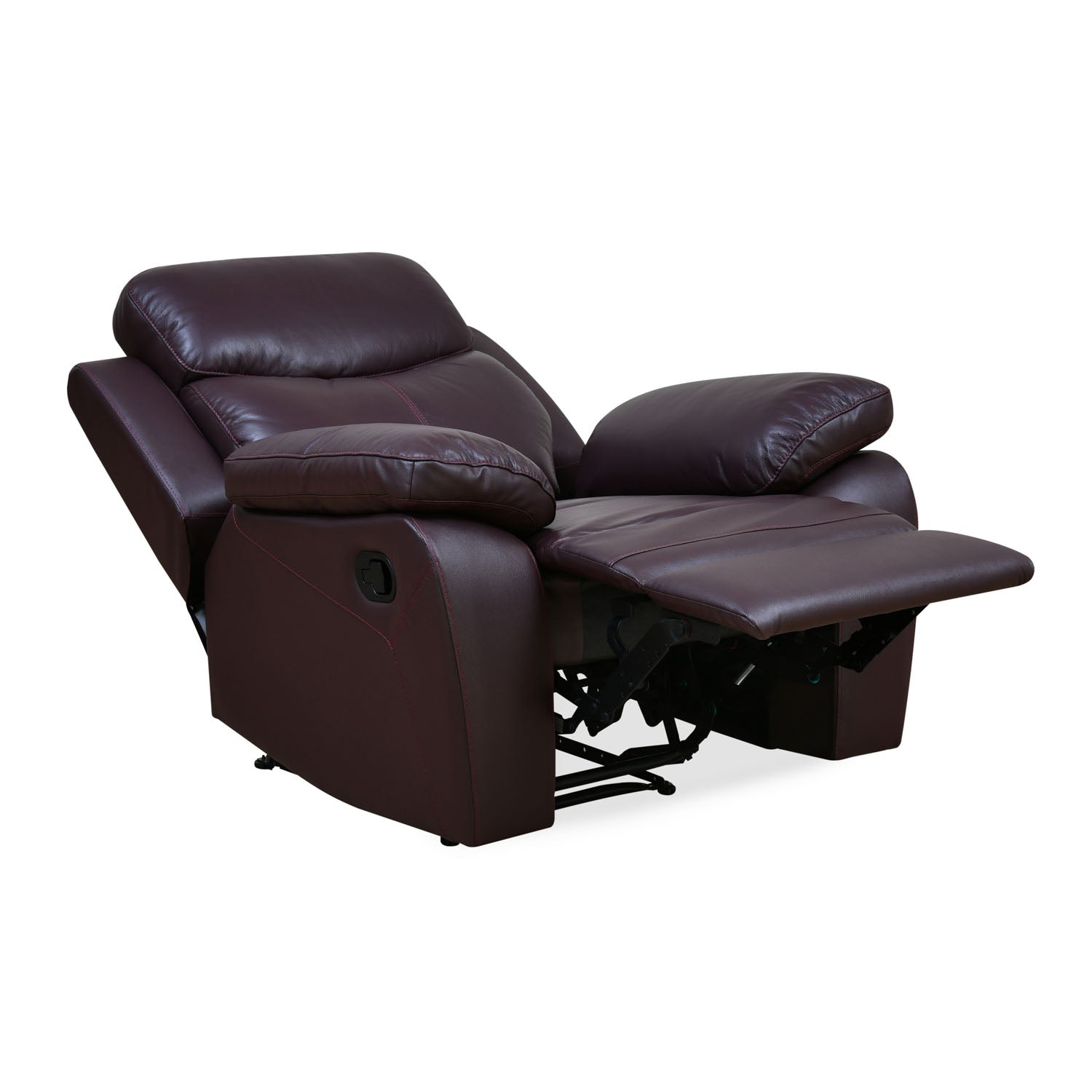 Mandy 1 Seater Leather Manual Recliner (Burgundy)