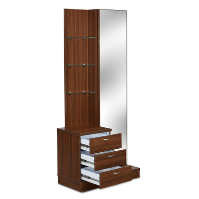 Prime Engineered Wood Dresser with Mirror (Classic Walnut)