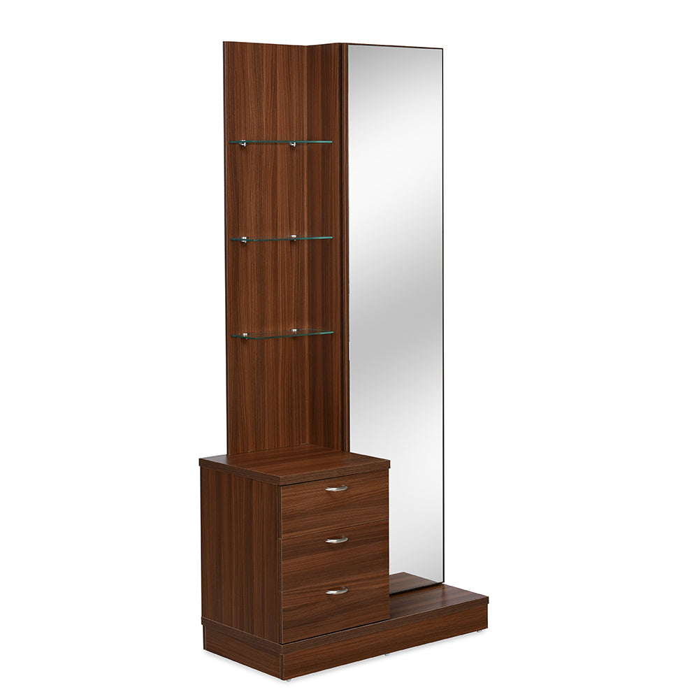 Prime Engineered Wood Dresser with Mirror (Classic Walnut)
