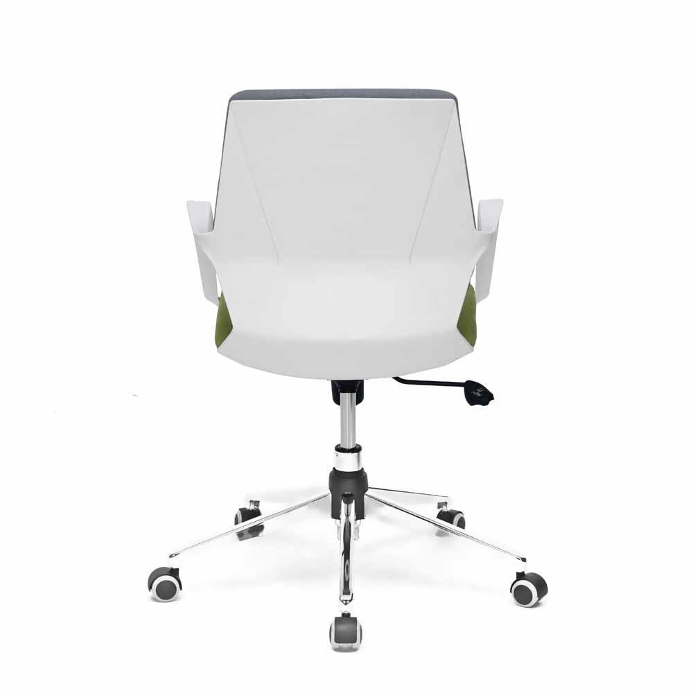 Prius Mid Back Chrome Star Base Office Chair (Grey & Green)