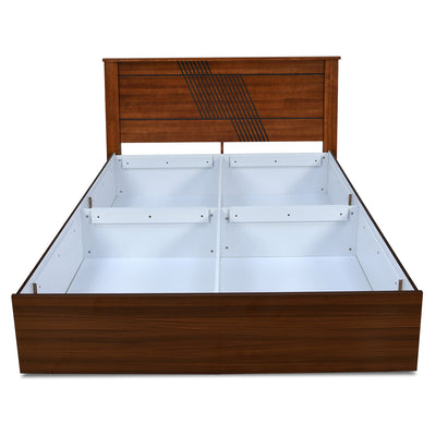 Electra Max Solid wood Bed with Box Storage (Walnut)