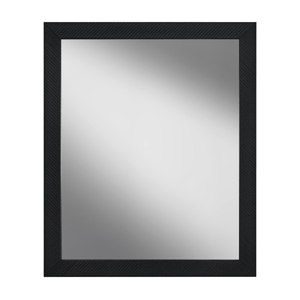 Ebony Rectangular Synthetic Fibre & MDF Framed Mirror (50 x 60 cm, Black)