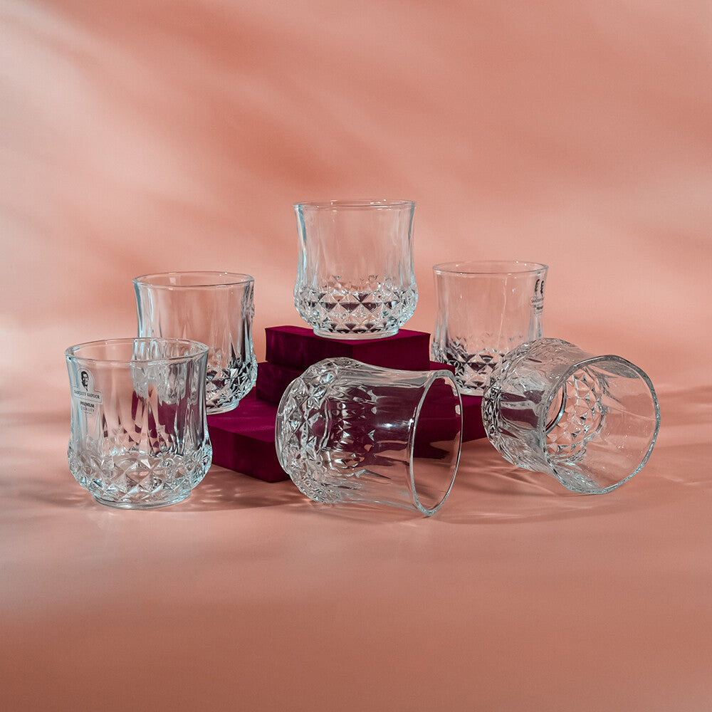 Sanjeev Kapoor Diamond 330 ml Whisky Glass Set of 6