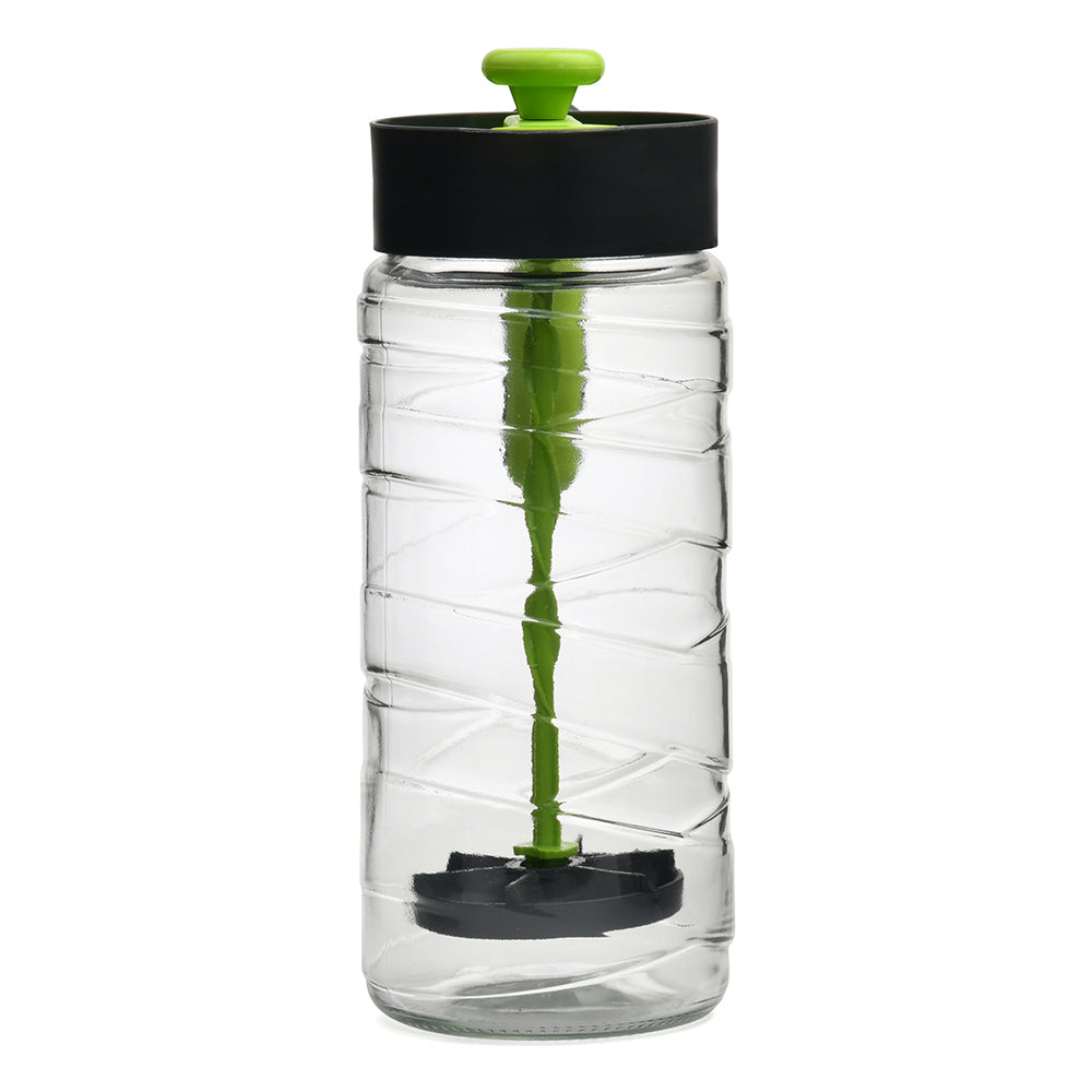 Transparent 1540 ml Glass Jug with Mudller (Green)