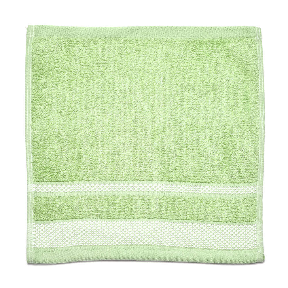 Super Soft Bamboo Cotton 30 x 30 cm Face Towel Set of 4 (Green)