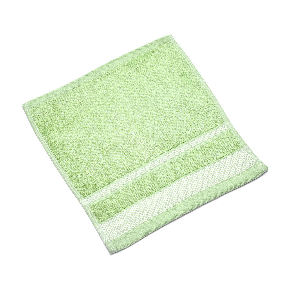 Super Soft Bamboo Cotton 30 x 30 cm Face Towel Set of 4 (Green)