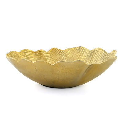 Wavy Metal Decorative Bowl (Gold)