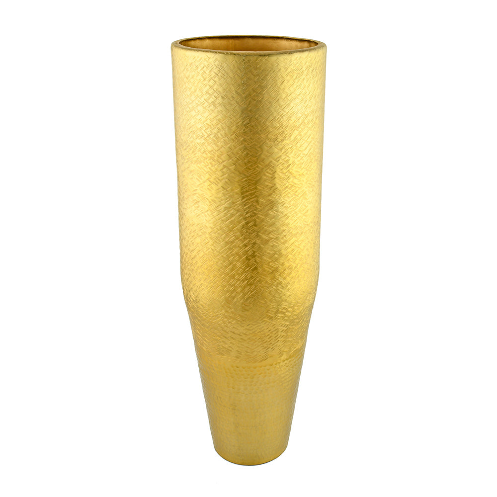 Decorative Metal Narrow Tumbler Floor Vase (Gold)